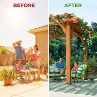 10 Ft. X 10 Ft. Traditional All Cedar Wood Outdoor Patio Pergola Shade Structure — Before & After