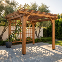 10 Ft. X 10 Ft. Traditional All Cedar Wood Outdoor Patio Pergola Shade Structure — Studio Shot