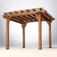 10 Ft. X 10 Ft. Traditional All Cedar Wood Outdoor Patio Pergola Shade Structure — Studio Shot