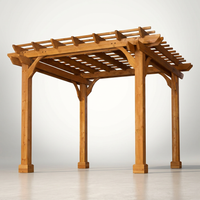 10 Ft. X 10 Ft. Traditional All Cedar Wood Outdoor Patio Pergola Shade Structure — Studio Shot