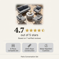6-Piece Aluminum Patio Furniture Set, Olefin Rope Modern Outdoor Conversation Set Sectional Sofa with Water Repellent Thick Cushions and Coffee Table for Balcony, Garden, Light Grey — Results & Stats