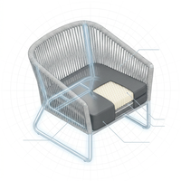6-Piece Aluminum Patio Furniture Set, Olefin Rope Modern Outdoor Conversation Set Sectional Sofa with Water Repellent Thick Cushions and Coffee Table for Balcony, Garden, Light Grey — How It Works