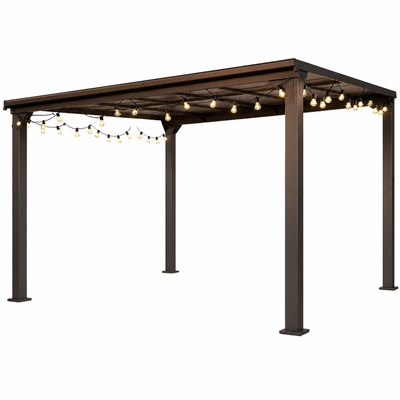 10 * 12FT Pergola,4 * 5 Inch Thickened Pillars & Enlarged Base,Outdoor Hardtop Lean to Gazebo,Wall Mounted Pergola,Pergolas Gazebos Clearance,Aluminum Frame Pergola,Uv Resistant Patio Roof
