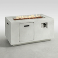Propane Fire Pit Table Built for Year-Round Use, 50,000 BTU, Square Design, Weather-Resistant Concrete